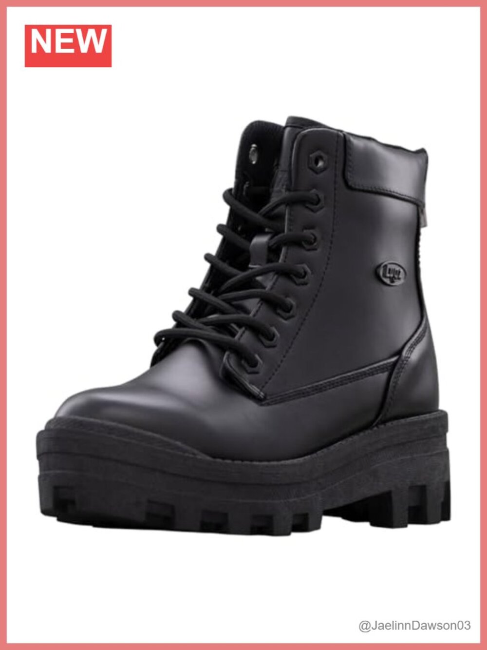 Women's Lugz Mila Mid-Calf Combat Boots with Back Heel Zipper